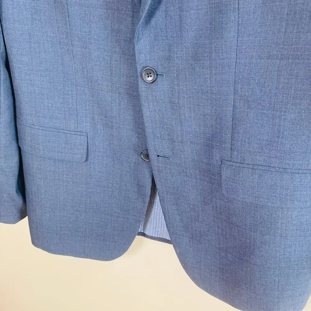 Banana Republic Tailored Slim Fit Blue Sport Coat Blazer 44R & Pants 34x32 Suit